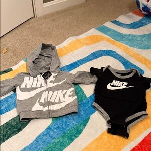 Nike Gray and Black Baby Outfit Set Size 6M